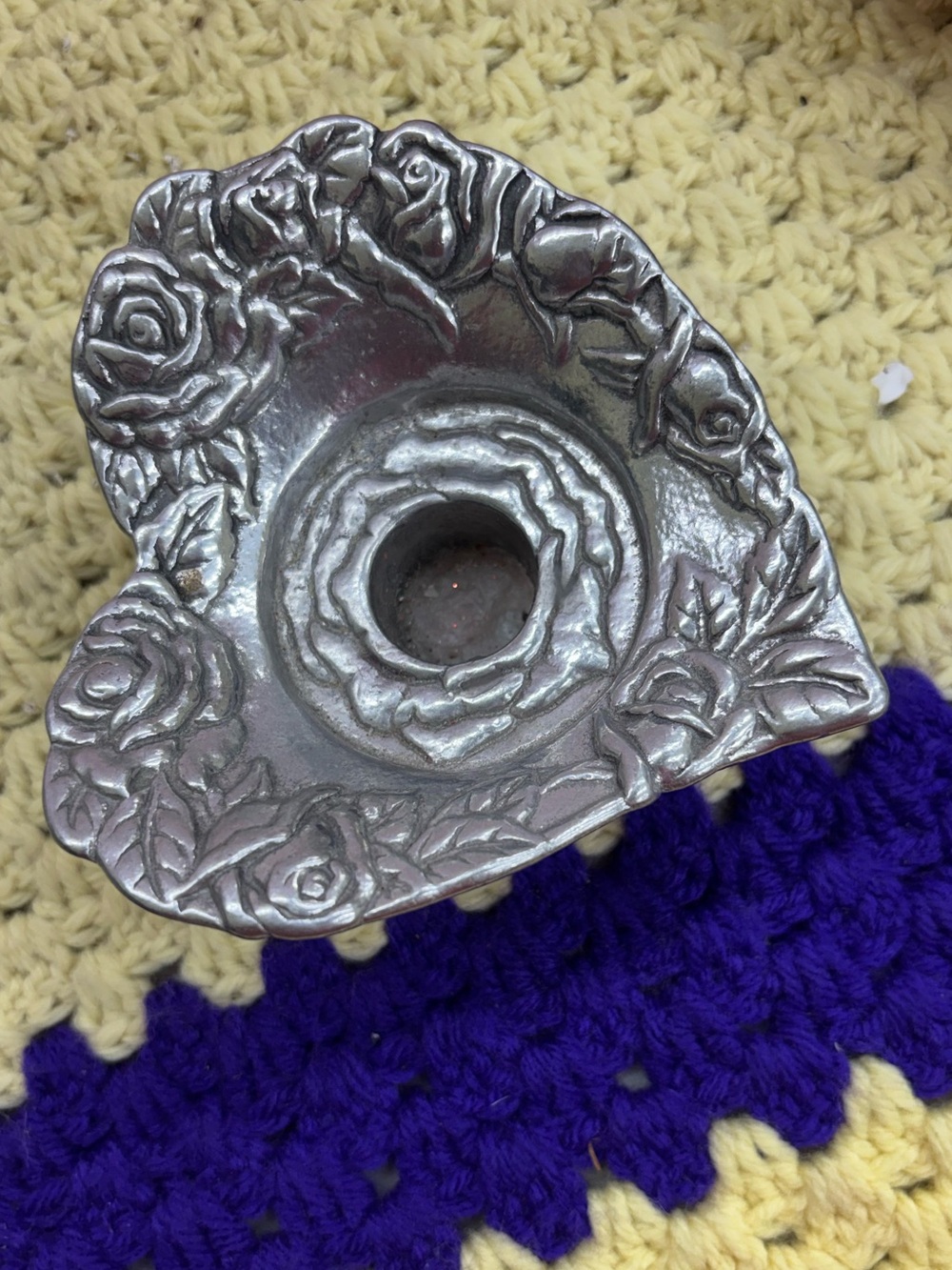 Arthur Court signed 1994 heart shape taper candle holder